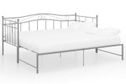Pull-out Sofa Bed Frame Grey Metal 90x200 cm