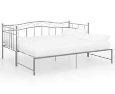 Pull-out Sofa Bed Frame Grey Metal 90x200 cm