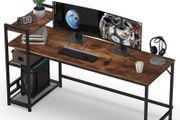 Computer Desk, Computer Desk with Bookshelf, Study Computer Laptop Table with 4 Tier DIY Storage Shelves Writing Table for Home Office Bedroom,160x60x110cm (FREE POSTAGE)