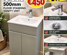 Deann 500 floorstanding unit with tap and waste
