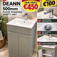 Deann 500 floorstanding unit with tap and waste