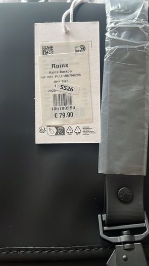 RAINS BACKPACK Danish Brand original price E79.90