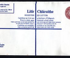 1976 Ireland 33p Registered envelope Size H (compensation on reserve IR6.35/IR50) Mint