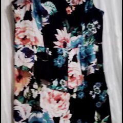 AX Paris Curve Black Floral Peplum Dress