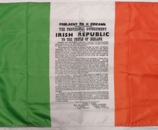 Irish Tri Colour Flag with Irish Republic Proclamation 150cm x 90cm.