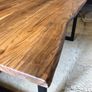 Solid Acacia Wood Dining Table 160 cm - Rustic Industrial Style Image 5