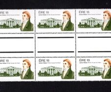1981 Ireland 150th Anniversary of James Hoban (Architect of White House, USA) Commemorative Stamp Gutter Pair of 5 Mint Never Hinged (MNH).
