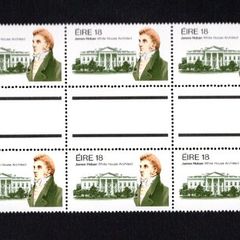 1981 Ireland 150th Anniversary of James Hoban (Architect of White House, USA) Commemorative Stamp Gutter Pair of 5 Mint Never Hinged (MNH).