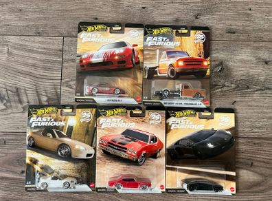 Fast And Furious Set Of 5 Hot Wheels Premium