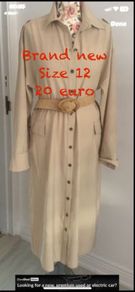 Bnwt beige long sleeve shirt style utility style pockets size 12
