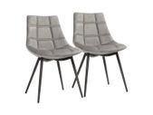 Dining Chairs Set of 2 grey velvet