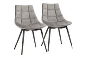 Dining Chairs Set of 2 grey velvet
