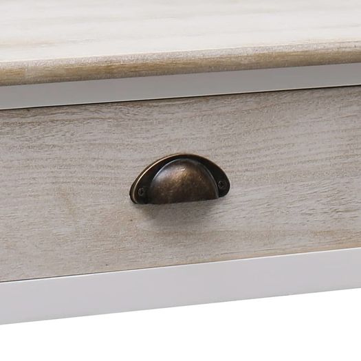 Coffee Table White and Natural 100x50x45 cm Wood