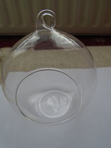 Glass hanging ball, Air plant holder, Home decor,