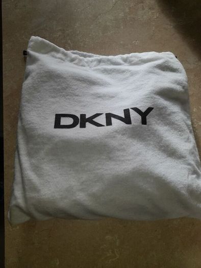 DKNY navy blue leather handbag