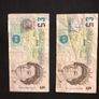 Five pounds banknotes from England x2 Image 3