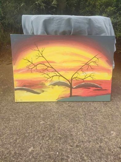 XL Acrylic Sunrise on stretched canvas