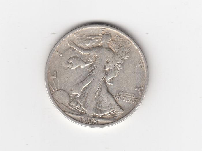 USA, Walking Liberty, Half Dollar, 1935, 90% silver coin (no. G7)