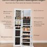 Full Length Mirror Jewellery Cabinet with LED Lights  Lockable Storage Organiser Image 5