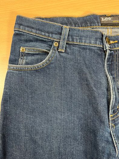 Lee Brooklyn Jeans Mens W33 L30.5 Blue Denim Regular Straight Zip Fly Cotton