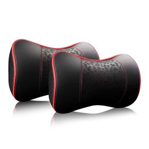 Brand New Memory Foam Car Neck Pillow 2-Pack Leather Cover Neck Support.