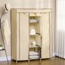 Fabric Wardrobe, with Rails and Shelves - Beige Image 8