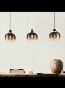 Brand New EGLO Oilella 3-Light Smoked Glass Pendant