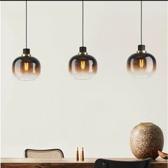 Brand New EGLO Oilella 3-Light Smoked Glass Pendant