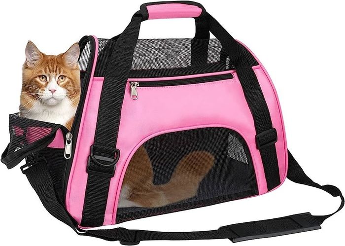 Pet Carrier Bag, Airline Approved Duffle Bags, Pet Travel Portable Bag Home for Little Dogs, Cats and Puppies, Small Animals (M, Pink) (FREE SHIPPING)
