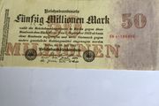 Rare 1923 German Banknote - Funzig (50) Million Mark