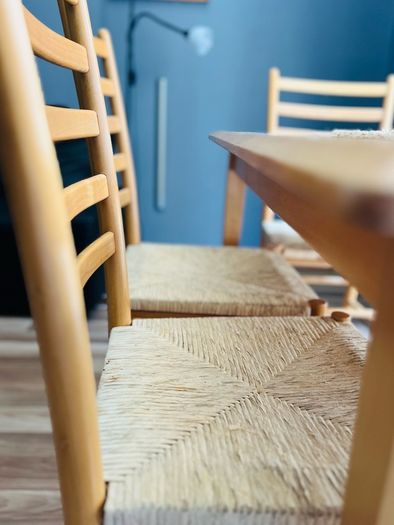Stylish solid oak dining table set