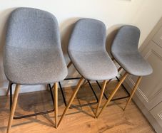 Grey bar stools x3