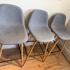 Grey bar stools x3