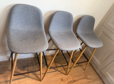 Grey bar stools x3