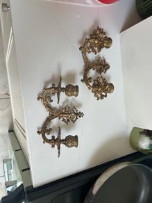 Gold wall candle holders