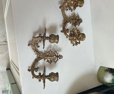 Gold wall candle holders