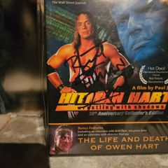 Bret Hart signed wrestling dvd with Owen Hart dvd