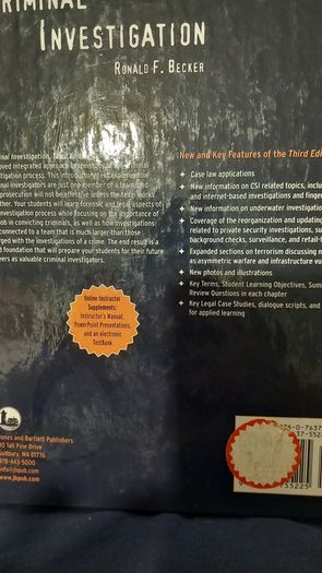 Criminal Investigation by Ronald F Becket Third Edition Excellent, almost new, condition