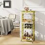 4-Tier Liquor Cabinet with wheels,Wine Rack Freestanding Floor, Bar Cart for Liquor Whiskey Wine,Versatile Wine Bottle Display Shelf,Mini Bar for Home Living Room,White Image 2