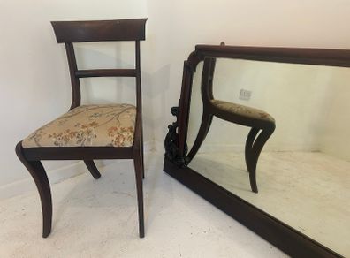 Set of Regency Style Mahogany Bar Back Dining Chairs
