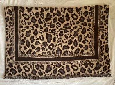 Leopard Print Brown/Beige Oversized Scarf Wrap Shawl Pashmina BNWT