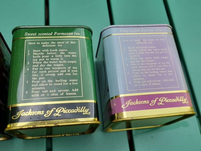 Vintage tea caddies (4) Jacksons of Picadilly