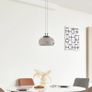 Lucande Dain LED pendant light, 1-bulb, smoke grey, glass Image 2