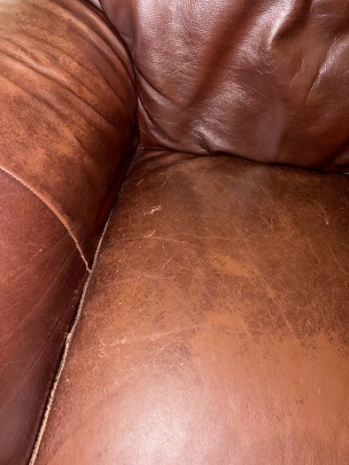 Brown leather armchair