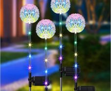 Solar Lights Outdoor Garden, 4 Pack Dandelion Solar Garden Lights with 16 Colourful LED, Waterproof Outdoor Solar Flower Lights for Lawn Yard Patio Garden Ornaments Gifts