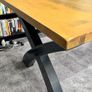 Heavy Oak Rustic Charcoal Extending Oak Dining Table Ex Display Image 2