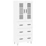 Highboard White 69.5x34x180 cm Image 2