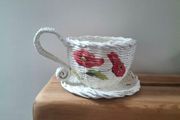 Handmade newspaper basket.