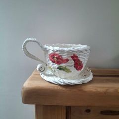 Handmade newspaper basket.
