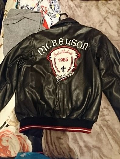 Nickelson leather jacket size 6 black